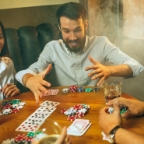 Casino chips stacked on a table